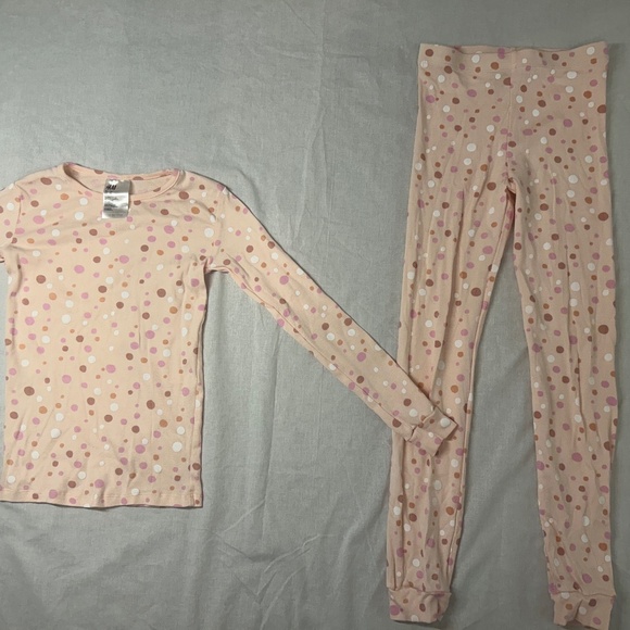H&M Kids Pink Polka Dot Long-Sleeve & Legging Set – Size 9Y – 100% Cotton - Picture 1 of 4